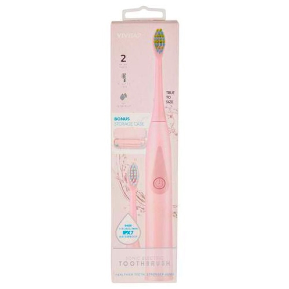Vivitar Pink Sonic Electric IPX7 Waterproof Toothbrush